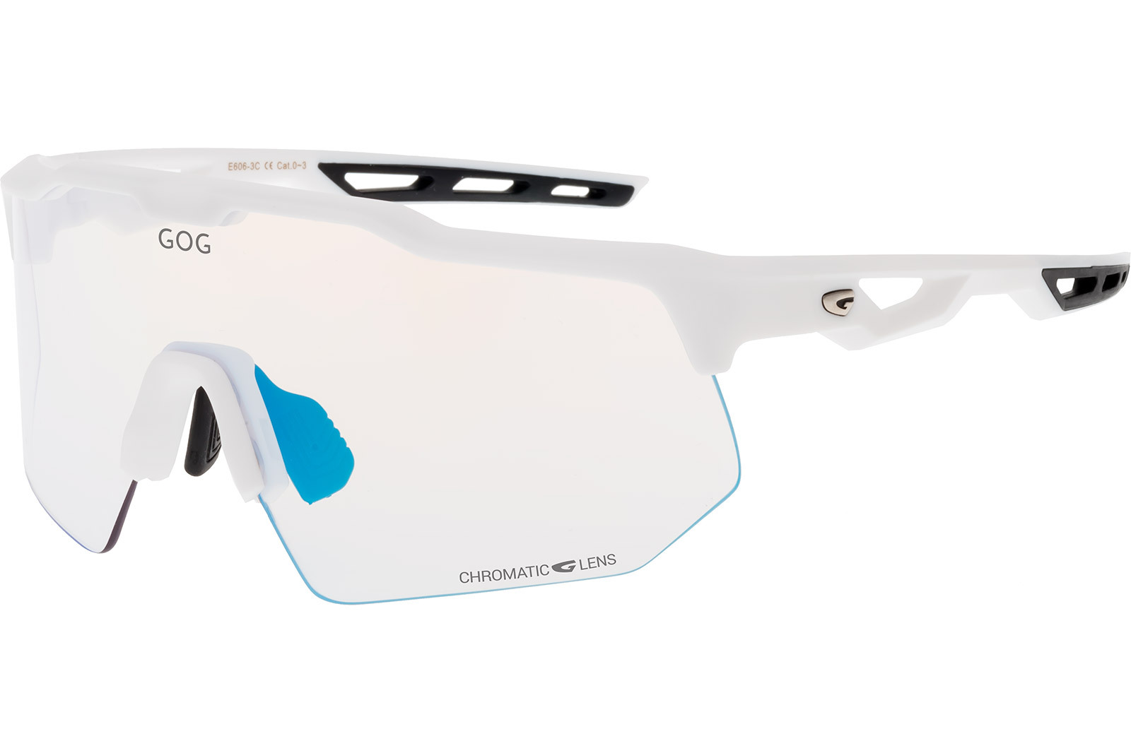 Купить Спортивные очки GOG Loki / Matt White-Black / Photochromic White-Blue Lens, e606-3c 7ft.ru в интернет магазине Семь Футов