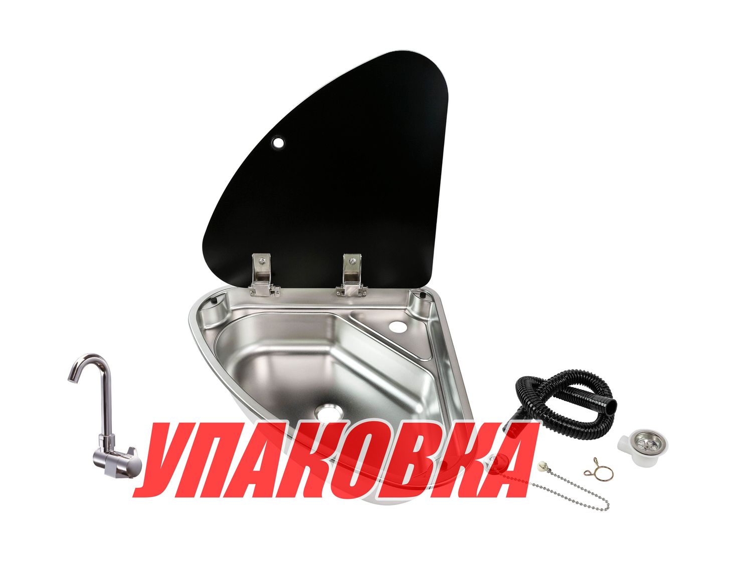 Купить Мойка угловая левая с краном и сливом (комплект MR610LS1), Marine Rocket MR610LS1_pkg_3 7ft.ru в интернет магазине Семь Футов