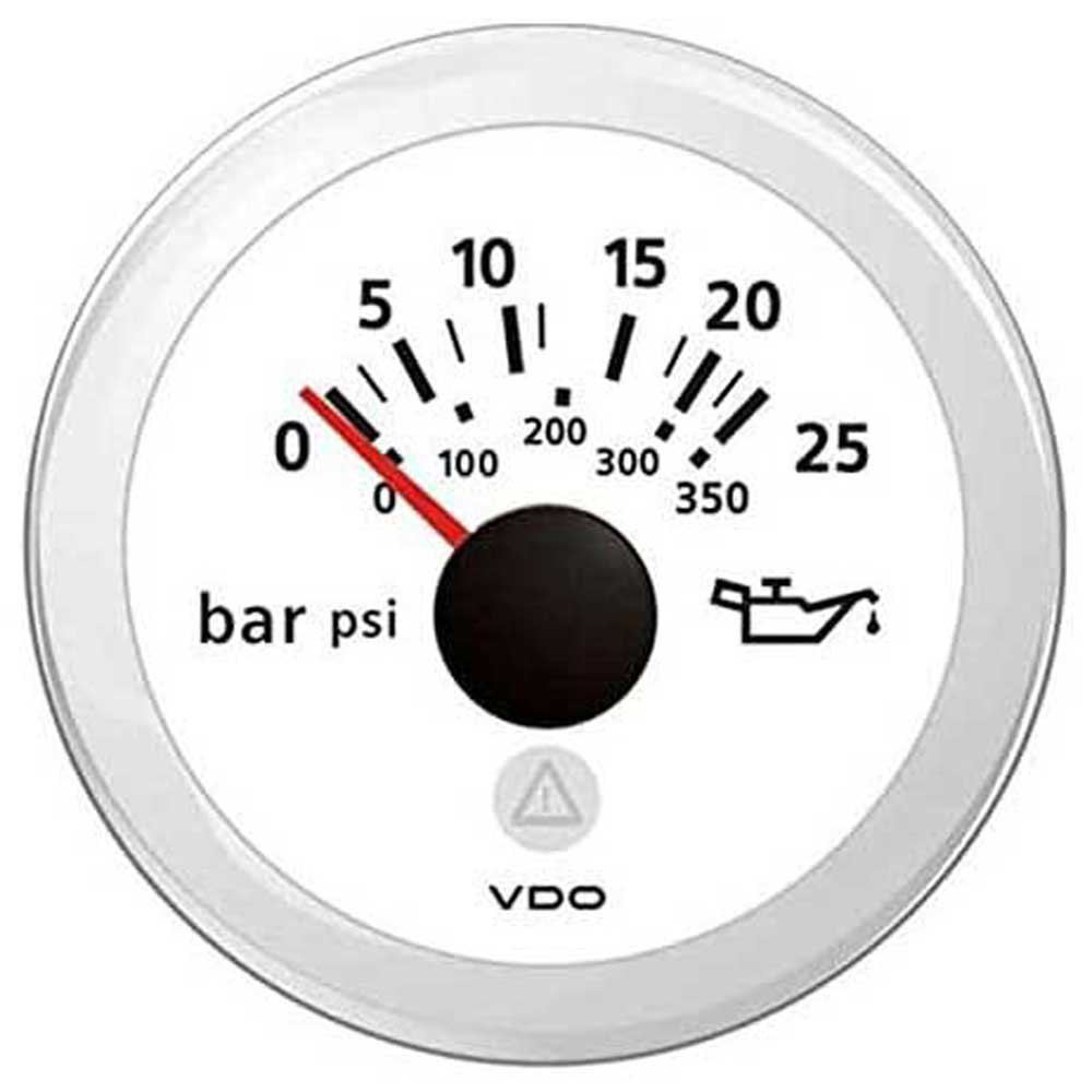 Аналоговый манометр давления моторного масла VDO Veratron ViewLine A2C59514206 Ø52мм 8-32В 10–184Ом шкала 0–25бар(0–350psi) белого цвета
