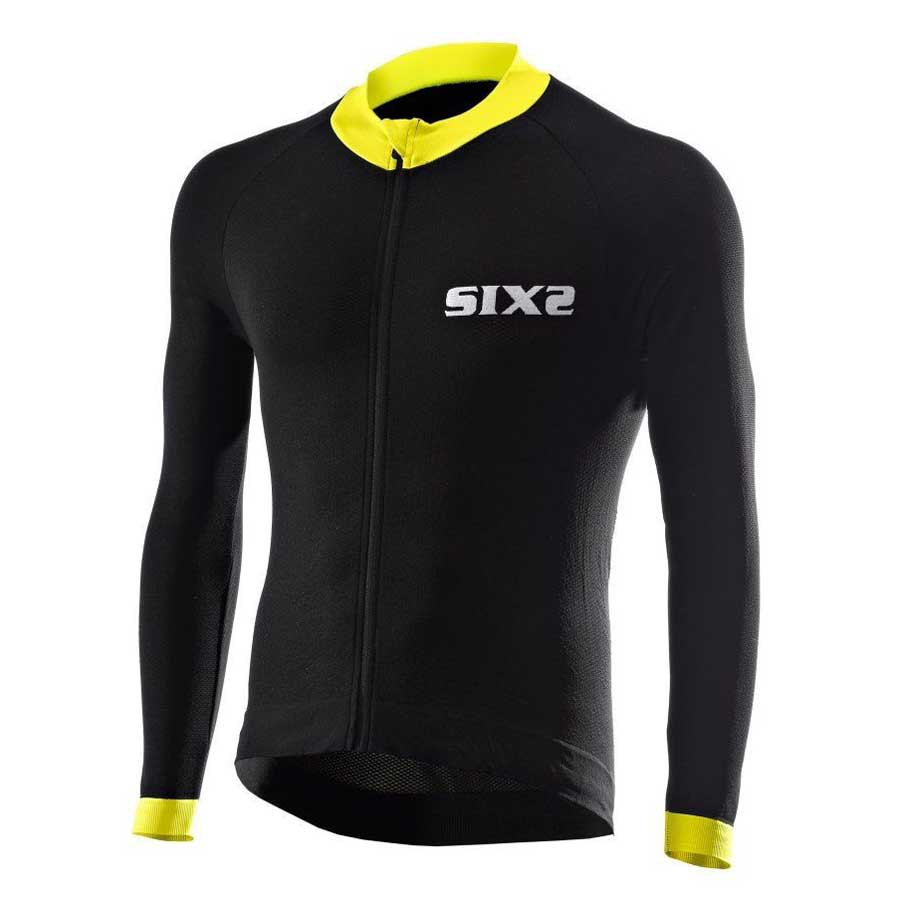 Sixs BK4S-XL-TOUR Компрессионная футболка с длинным рукавом BIKE4 STRIPES Черный Yellow Tour XL