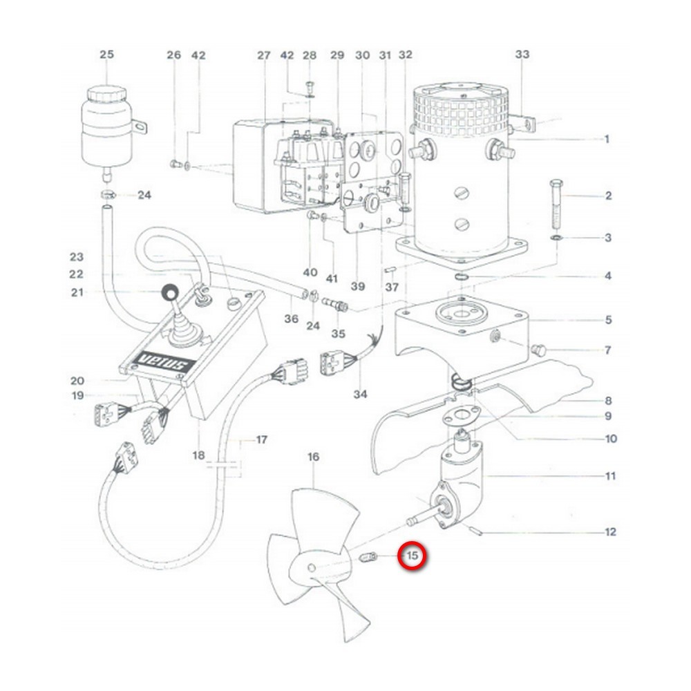 Крепежный болт Vetus B05208R M5 x 20 мм