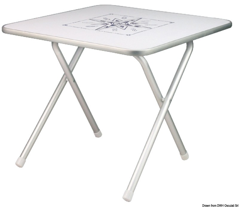 Купить Складной стол палубный 600х400х510мм прямоугольный из белого верзалита и алюминия, Osculati 48.354.14 7ft.ru в интернет магазине Семь Футов