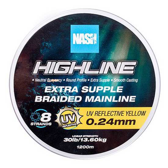 Nash T6031 Highline Floating 1200 m Плетеный  UV Yellow 0.180 mm