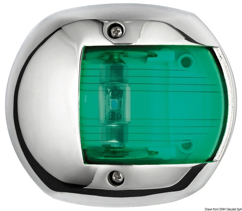 Купить Бортовой огонь светодиодный Sphera Design Compact 12 LED зелёный 112,5° 12 В 0,8 Вт 72 x 41 x 62,5 мм из нержавеющей стали для судов до 12 м, Osculati 11.446.02 7ft.ru в интернет магазине Семь Футов