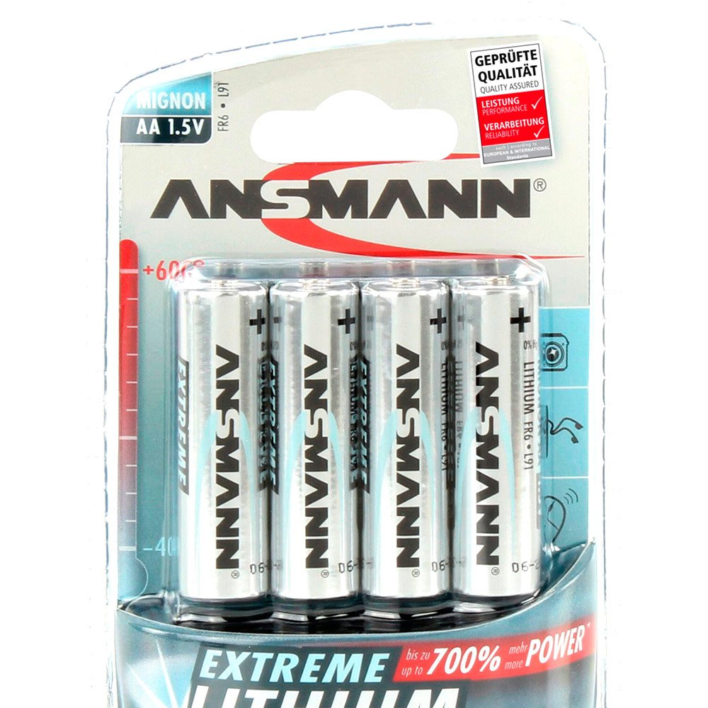 Ansmann 1512-0002 Mignon AA LR 6 1x4 Литий Mignon AA LR 6 Аккумуляторы Серебристый Silver