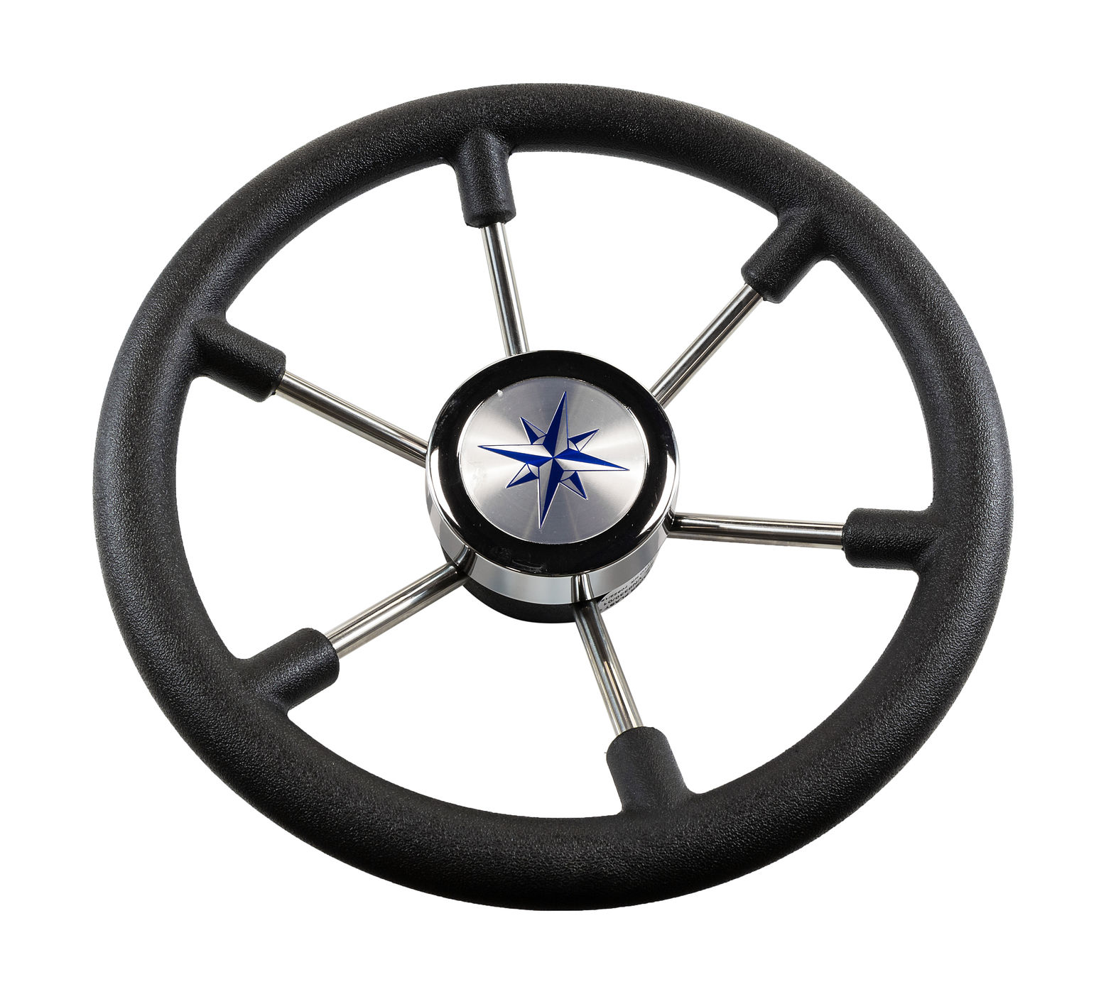 Рулевое колесо LEADER PLAST черный обод серебряные спицы д. 330 мм Volanti Luisi VN8330-01