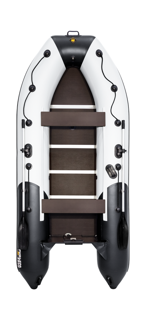 Надувная лодка ПВХ, Ривьера Компакт 3600 СК Комби, светло-серый/черный 4603725300682