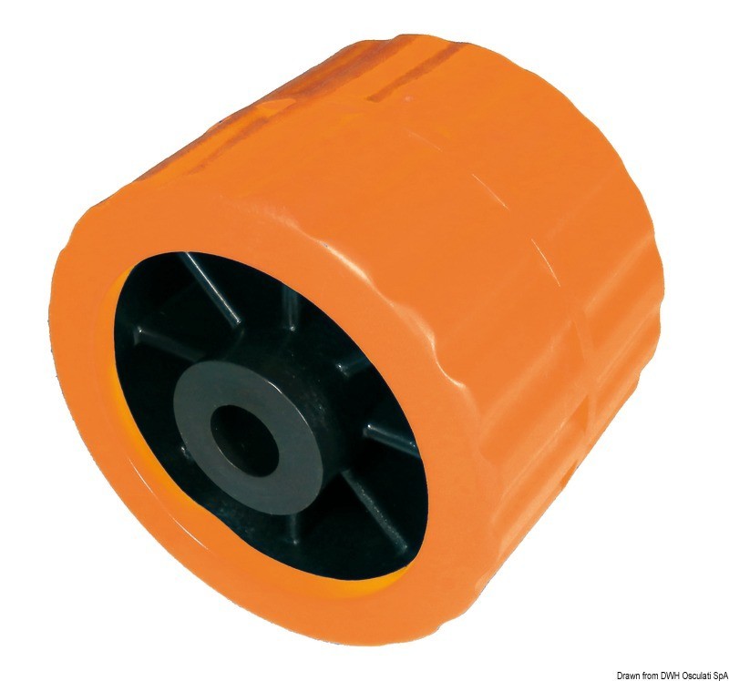 Купить Бортовой ролик прямой из оранжевого полимера и резины 100 х 75 х 15 мм, Osculati 02.031.06 для лодочных прицепов 7ft.ru в интернет магазине Семь Футов
