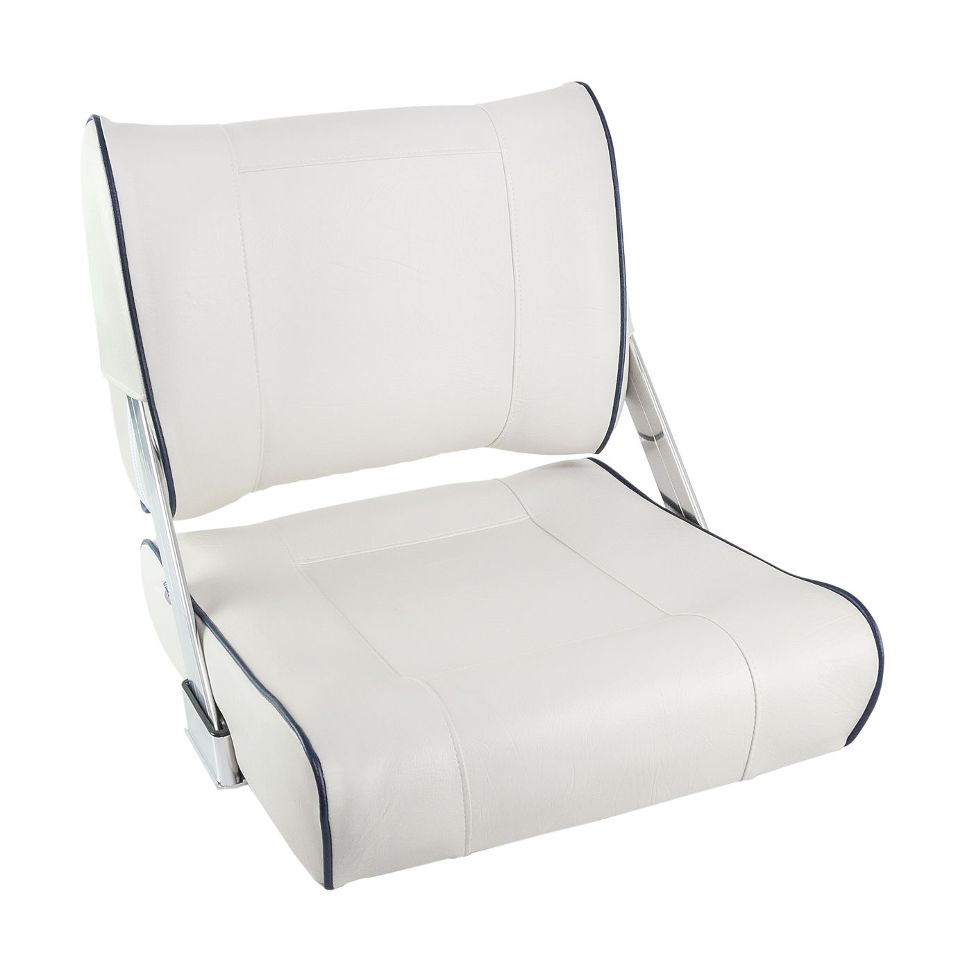 Купить Кресло мягкое с перекидной спинкой белого цвета и синим кантом Springfield 1042048 7ft.ru в интернет магазине Семь Футов