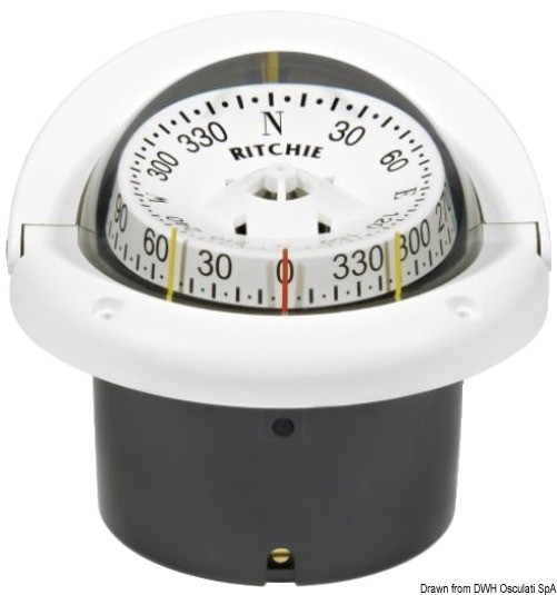 Купить RITCHIE Helmsman 2-dial compass 33/4 white/white, 25.083.32 7ft.ru в интернет магазине Семь Футов