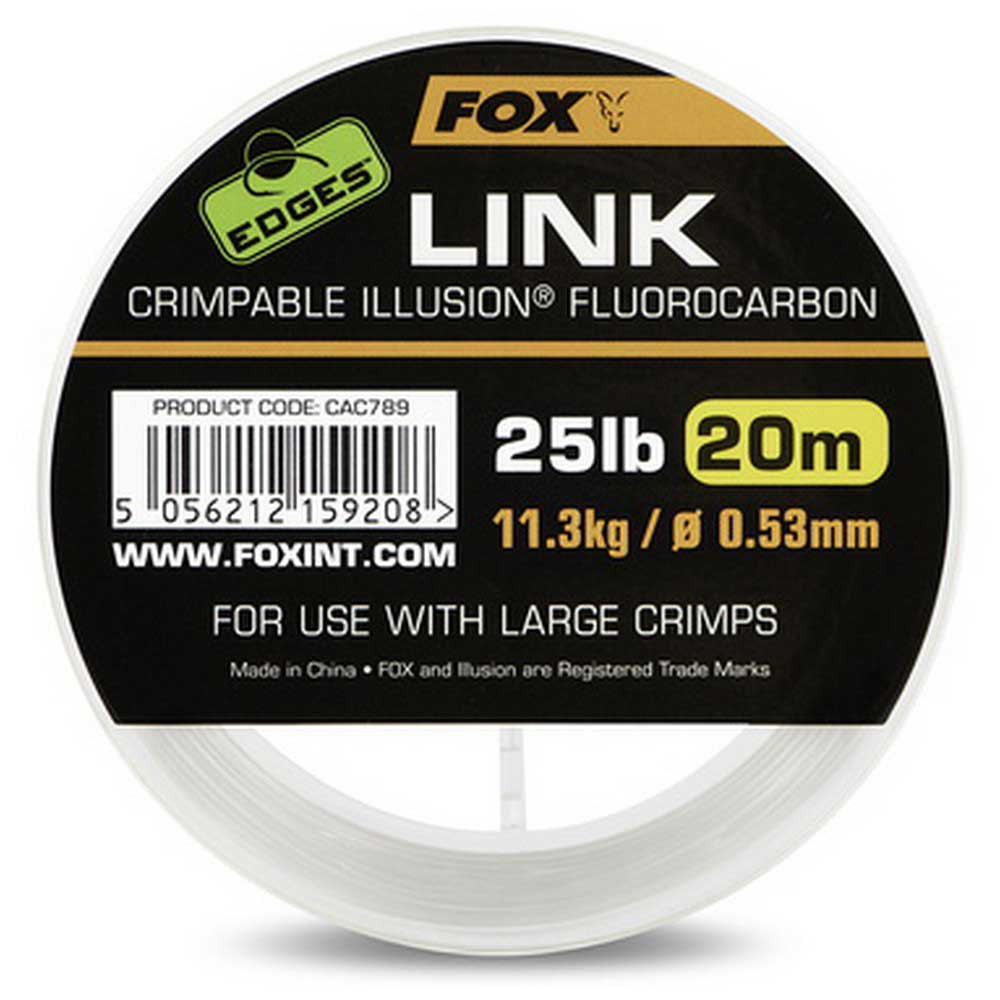 Fox international CAC789 Edges Link Illusion 20 m Фторуглерод Бесцветный Clear 0.530 mm 