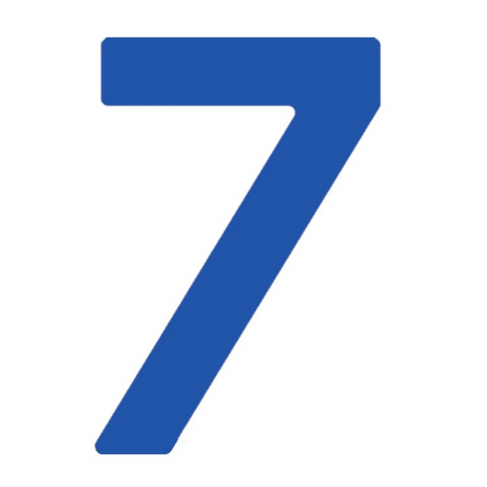 Регистрационная цифра «7» для паруса Bainbridge SN250BU7 250мм синяя из самоклеящейся ткани