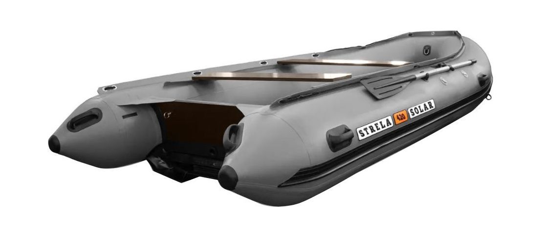 Купить Надувная лодка ПВХ SOLAR-420 Strela Jet tunnel, серый SLR420jet_strela_grey 7ft.ru в интернет магазине Семь Футов