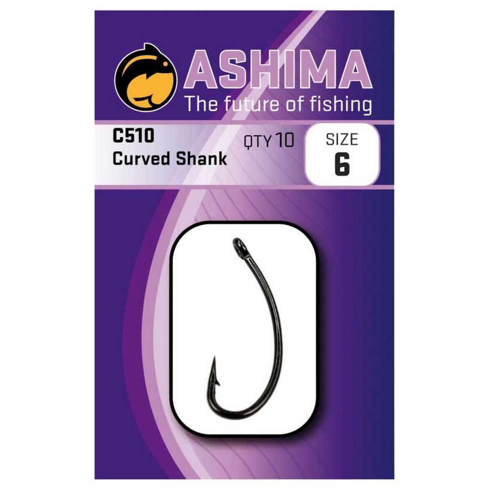 Ashima fishing AS5108 C510 Curved Shank Крючки С Одним Глазком Black Nickel 8