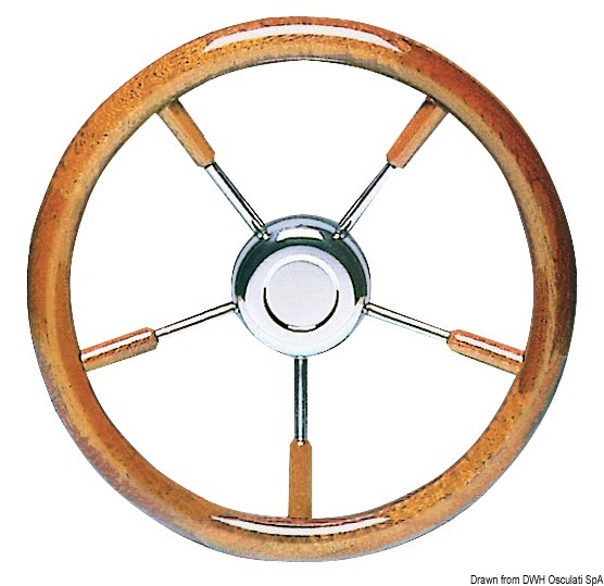 Купить SS steering wheel w/ mahogany outer ring 350 mm, 45.168.35 7ft.ru в интернет магазине Семь Футов
