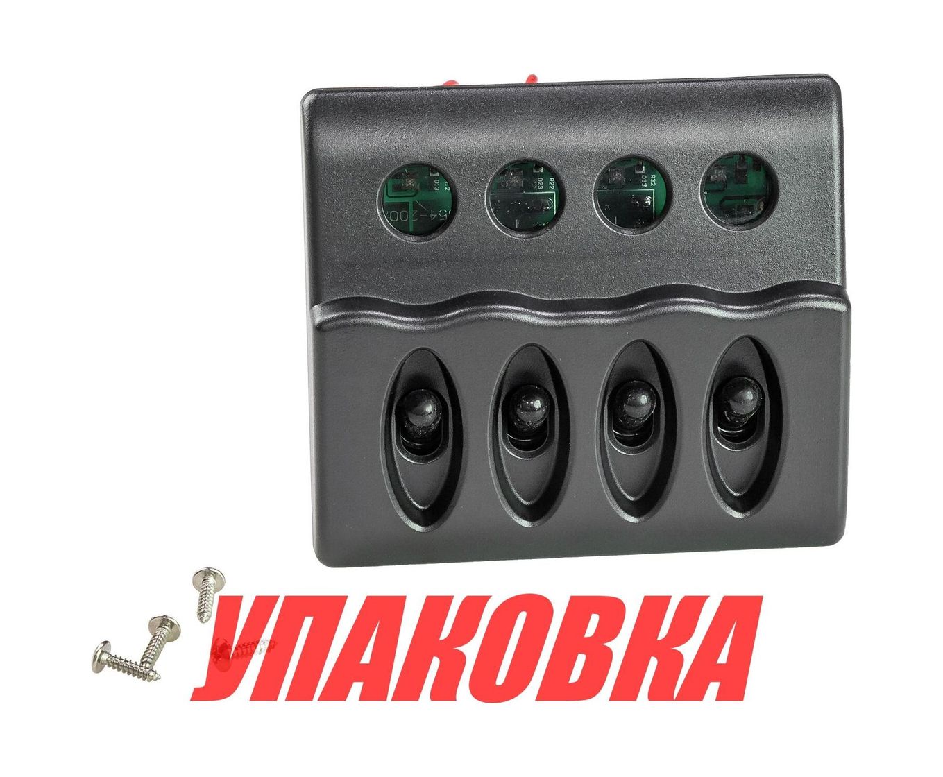 Купить Панель бортового питания 4 переключателя, индикация, предохранители (упаковка из 6 шт.) AAA 10054-BK_pkg_6 7ft.ru в интернет магазине Семь Футов