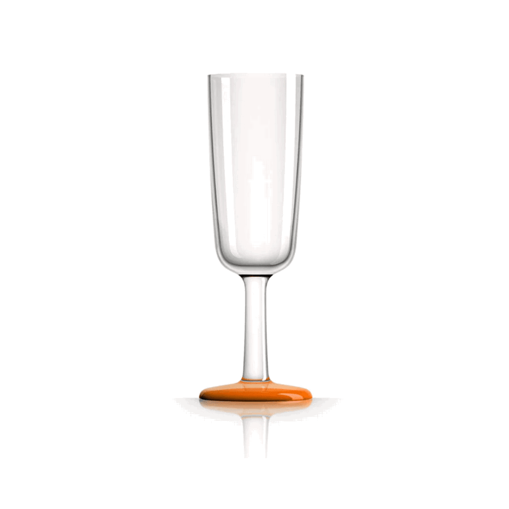 Бокал для шампанского Palm Outdoor PM863S Ø65мм 185мм 180мл из прозрачного тритана с оранжевым основанием