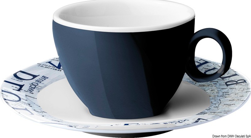 Купить Кофейная чашка с блюдцем Blue Ocean 100 мл, Osculati 48.431.16 7ft.ru в интернет магазине Семь Футов