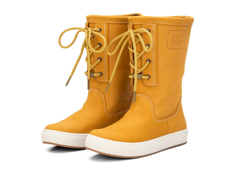 Купить BOATBOOT Кожаные ботинки на шнуровке / желтый / Размер обуви: 44 7ft.ru в интернет магазине Семь Футов