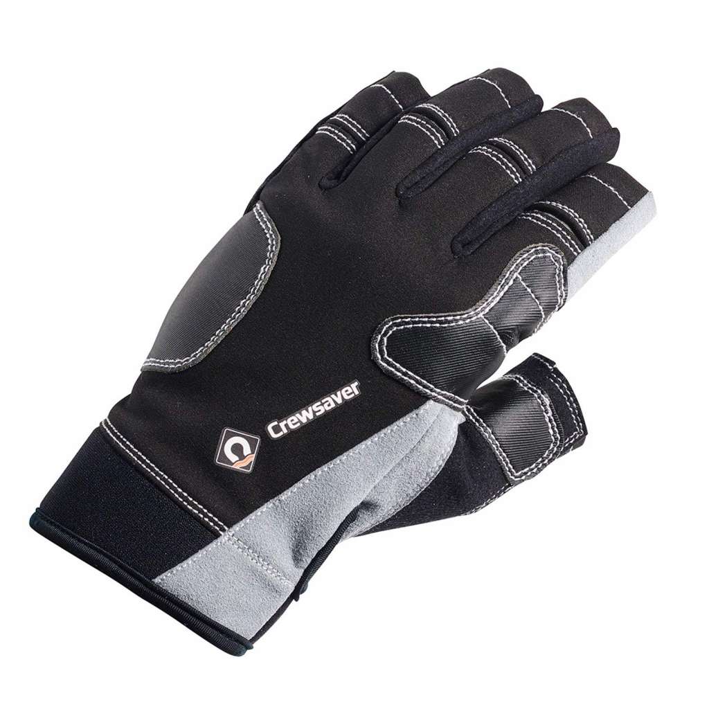 Перчатки без пальцев CrewSaver Short Finger Glove 6950-M чёрно-серые 175 x 105 мм