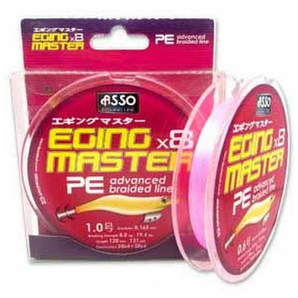 ASSO 8050043361882 8X Eging Master 120 m Плетеный Бесцветный Pink 0.128 mm 