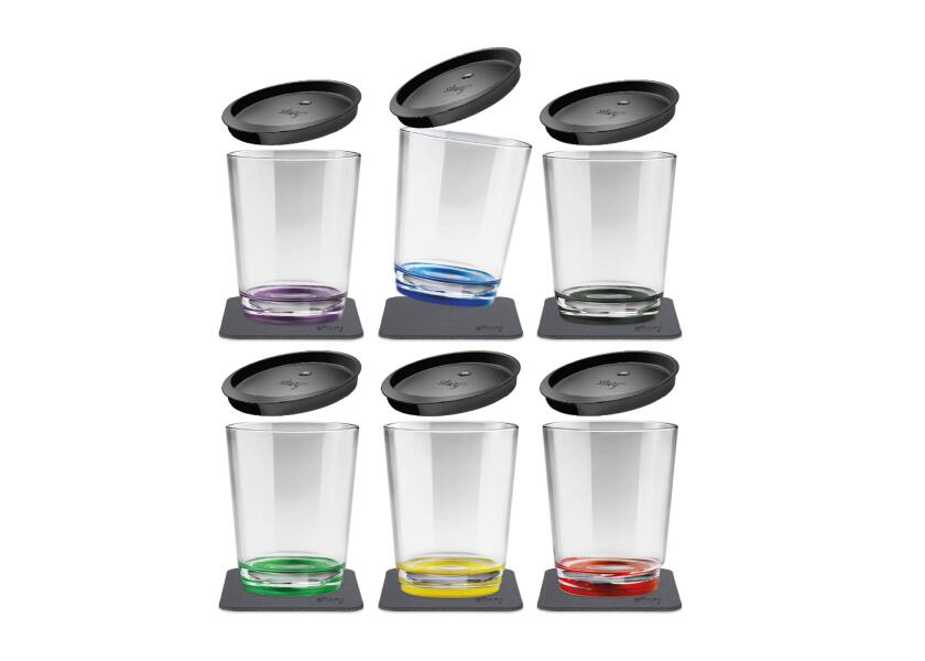 Купить SILWY S025-0700-6-D MULTICOLOUR Магнитные чашки для питья, набор из 6 шт. / вкл. подставки / вкл. крышки 7ft.ru в интернет магазине Семь Футов