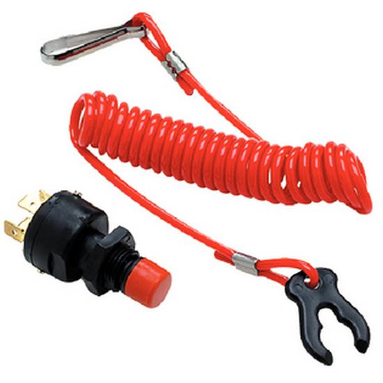 Seachoice 50-11681 Universal Kill And Lanyard Черный  with Spade Connections