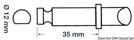 Купить Уключина из хромированной латуни 35 x 12 мм, Osculati 34.430.10 для разборных весел резиновых лодок  7ft.ru в интернет магазине Семь Футов