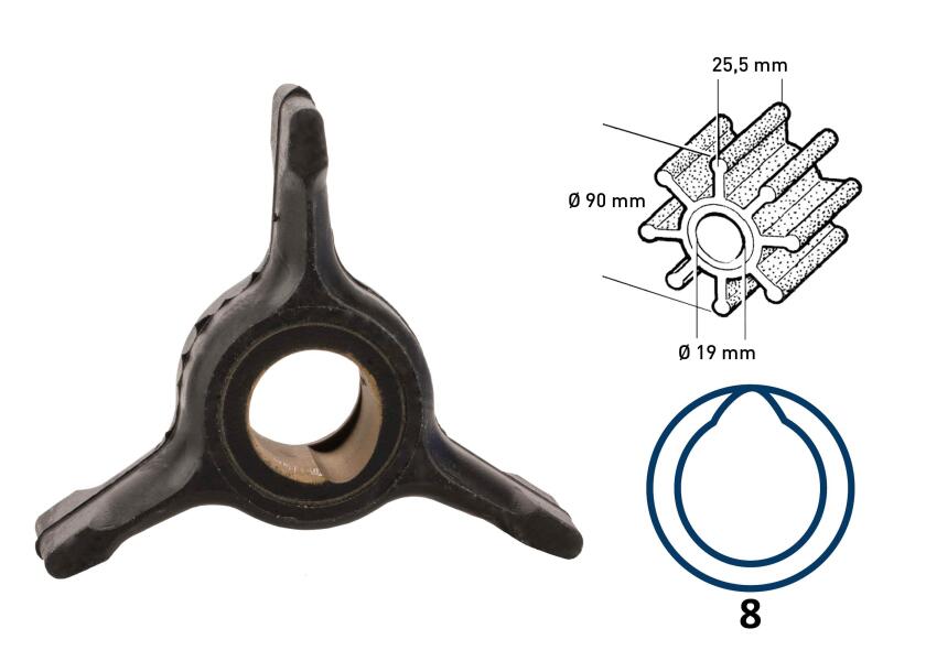 Купить Крыльчатка для подвесных моторов Johnson/Evinrude мощностью 40–50 л.с. 47600-bvs 7ft.ru в интернет магазине Семь Футов