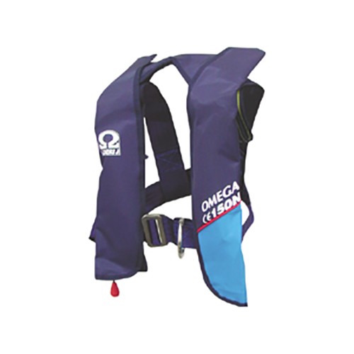 Надувной детский спасательный жилет Lalizas Omega 150N 20095 ISO 12402-4 синий до 40 кг с автоматическим пусковым механизмом и страховочным ремнём