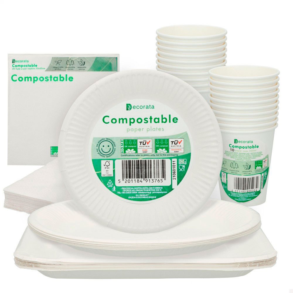 Aktive 71345 Biodegradable Одноразовая посуда 70 шт Белая White