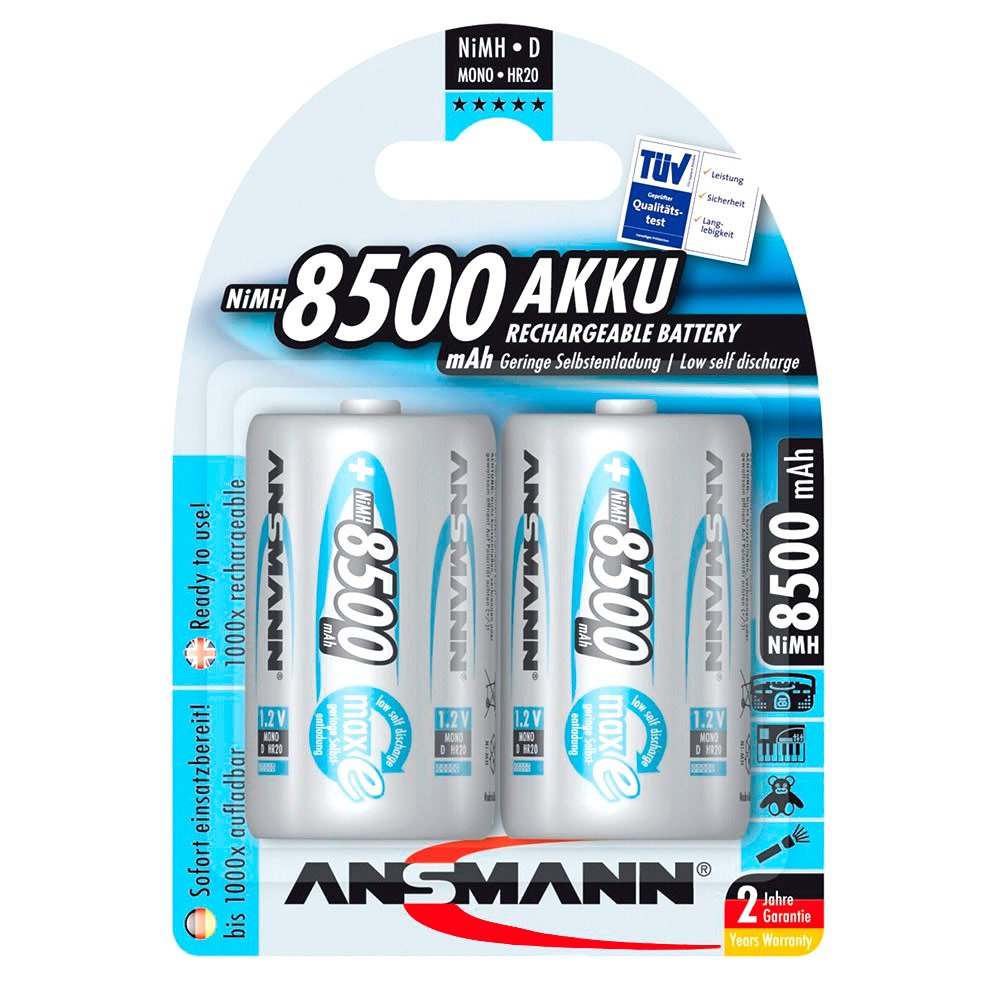 Ansmann 5035362 1x2 MaxE NiMH Перезаряжаемый Mono D 8500 мАч Аккумуляторы Серый