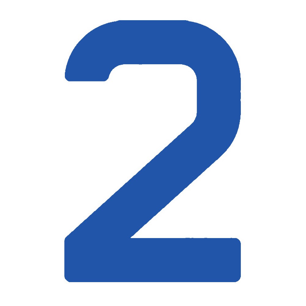Регистрационная цифра «2» для паруса Bainbridge SN300BU2 300мм синяя из самоклеящейся ткани