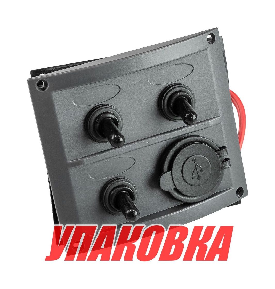 Купить Панель бортового питания 3 переключателя, USB зарядка, предохранители (упаковка из 6 шт.) AAA 10140-U_pkg_6 7ft.ru в интернет магазине Семь Футов