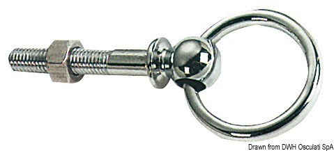 Купить Рым-болт с кольцом из хромированной латуни 50 мм, Osculati 39.170.61 7ft.ru в интернет магазине Семь Футов
