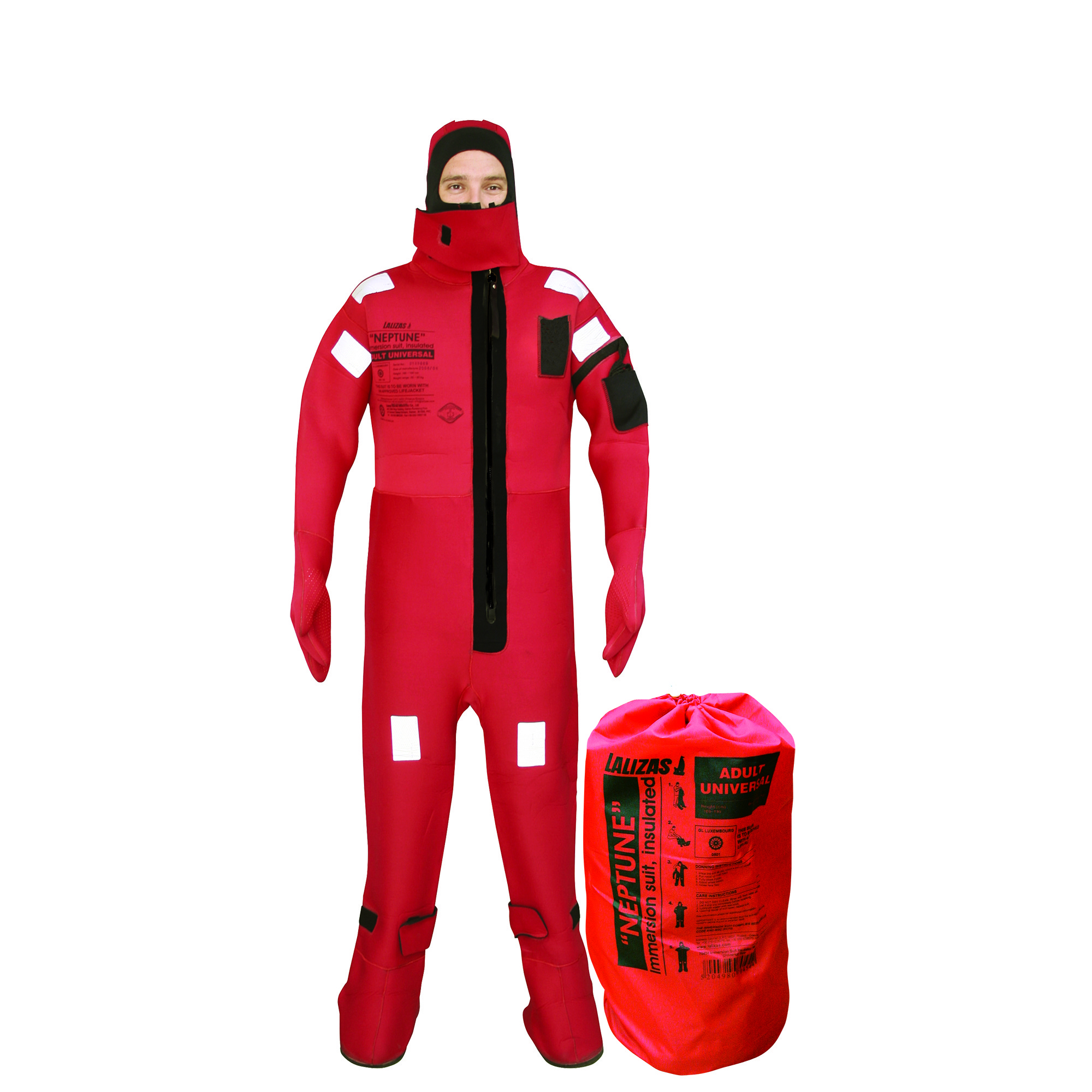 Спасательный костюм Lalizas Neptune 72746 размер S для роста 140-160 см и веса 40-80 кг с перчатками из резины
