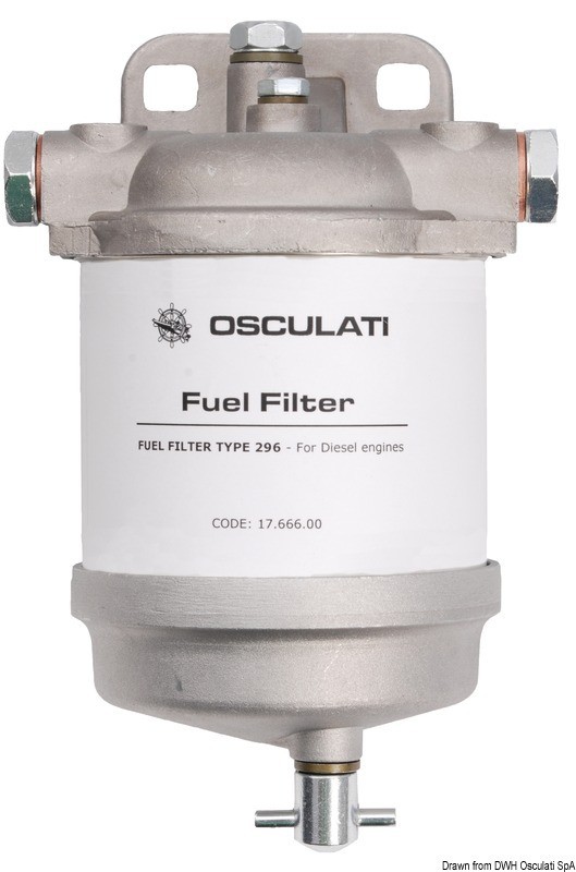 Купить Фильтр для дизельного топлива CAV 296 с выпускным клапаном пропускная способность 50 - 100 л/ч, Osculati 17.666.00 7ft.ru в интернет магазине Семь Футов