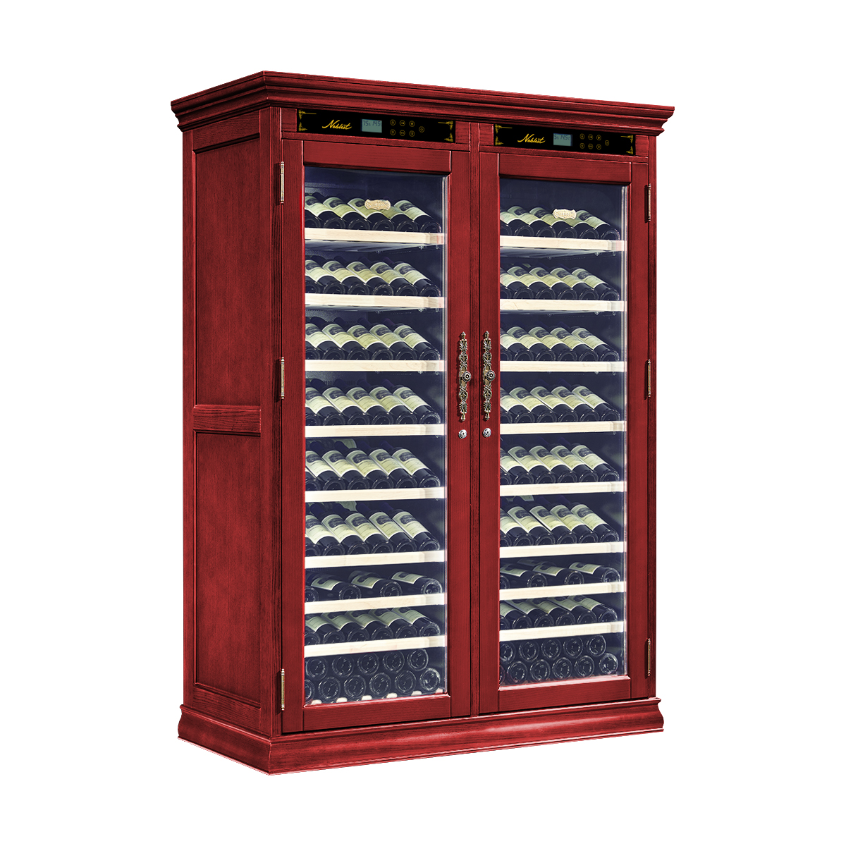 Винный шкаф двухзонный отдельностоящий Libhof Noblest NRD-204 Red Wine 1360х680х1880мм на 204 бутылки из американского дуба 