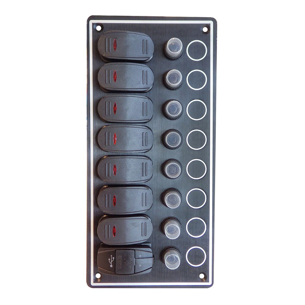 A.a.a. 3939340 7 Панель управления Switches с USB Серебристый Black 242 x 114.5 x 2.5 mm 