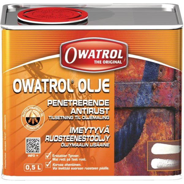 Проникающее масло для металла и дерева Owatrol Oil 0,5 л для защиты от ржавчины, отслоения краски и облегчения нанесения краски