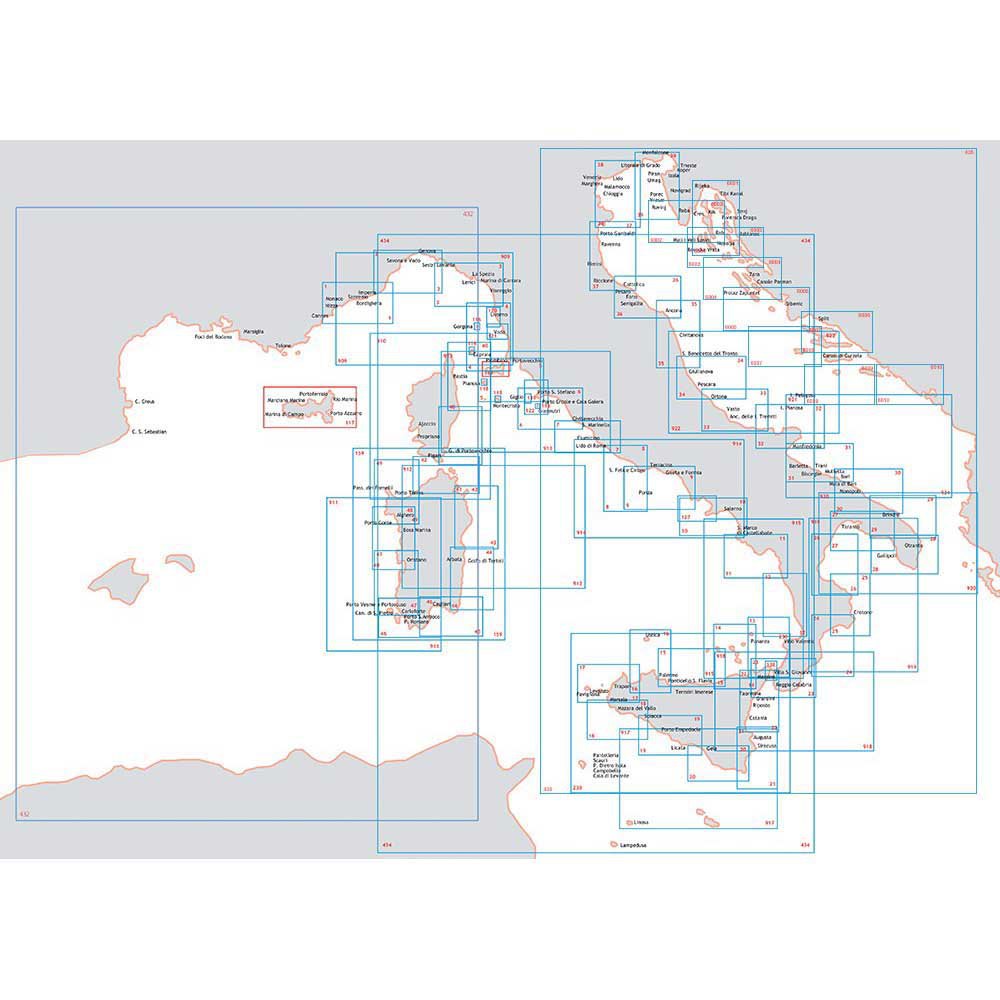 Istituto idrografico 100009 Capo Circeo-Ischia Isole Pontine Морские карты