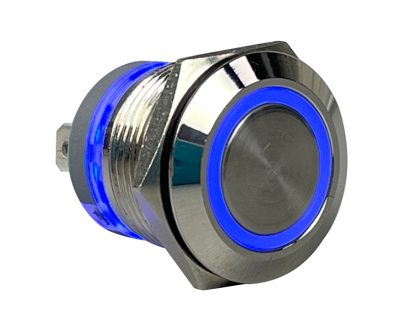 Кнопка с фиксацией, подсветка синяя, 12 В, д. 19мм SX Tech SXC00006