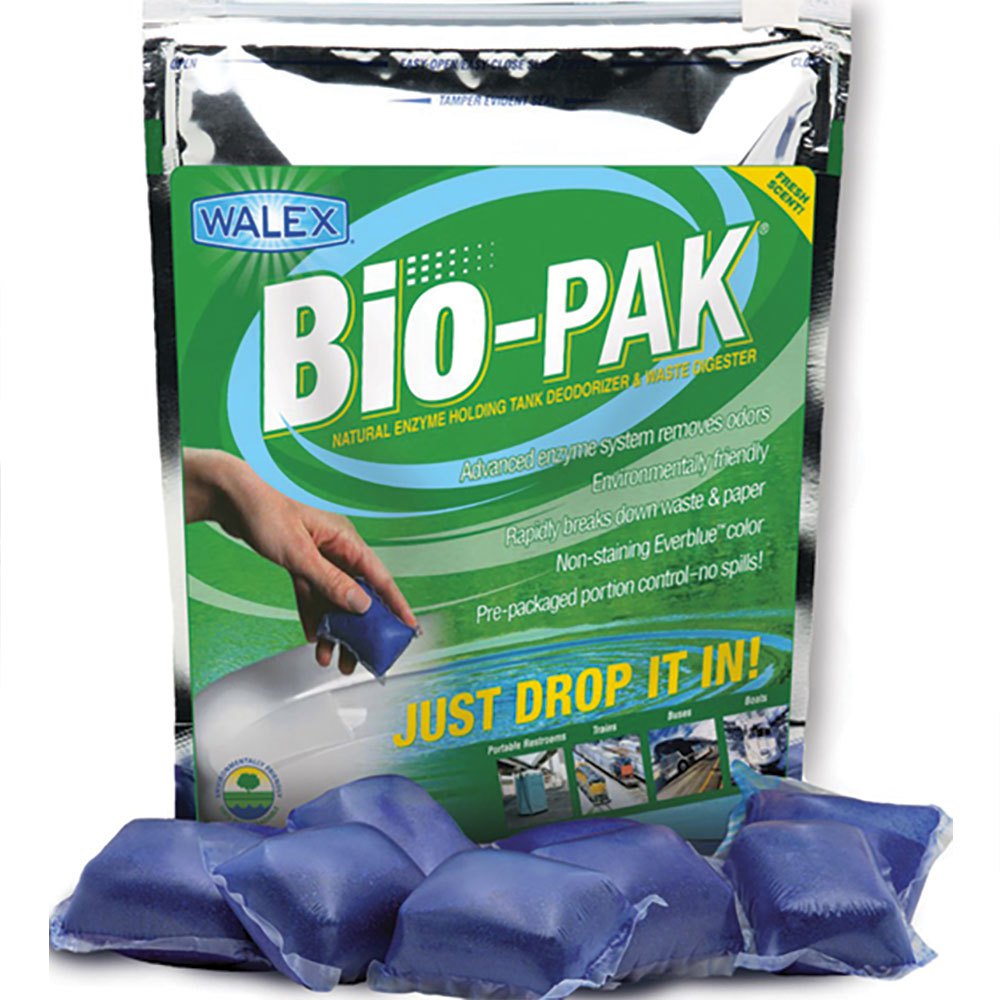 Walex products 556-BIOBLUBG Bio-Pak® Резервуар для дезодоратор и мусороперерабатывающий завод Голубой One Size 