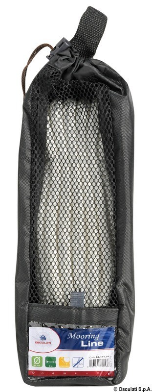 Купить Сплесненный швартовочный трос Mooring line Ø24ммx15м 6800кг из чёрного полиэфира с коушем из нержавеющей стали, Osculati 06.443.95 7ft.ru в интернет магазине Семь Футов