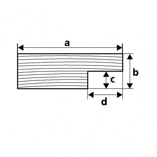 Бордюр ARC T042 из тика 54 х 18 х 1220 мм для сборки решеток, Osculati 71.117.03