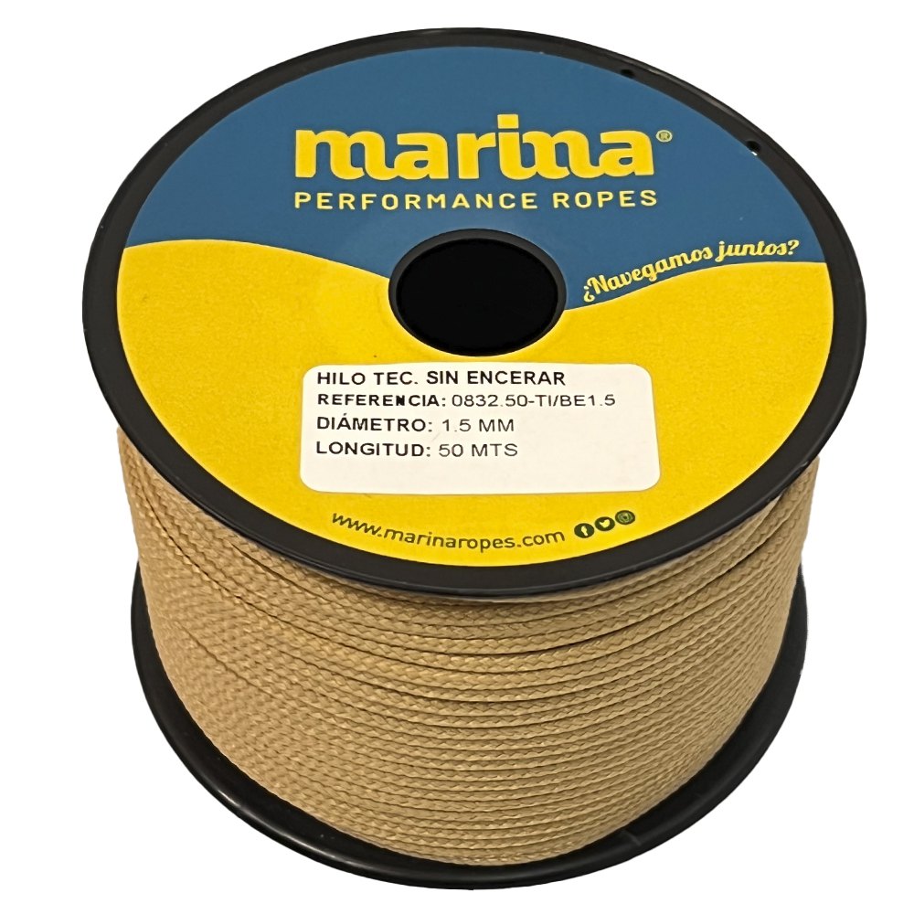 Marina performance ropes 0832.50/BE1.5 Техническая тема 50 m Плетеная веревка Золотистый Beige 1.5 mm 