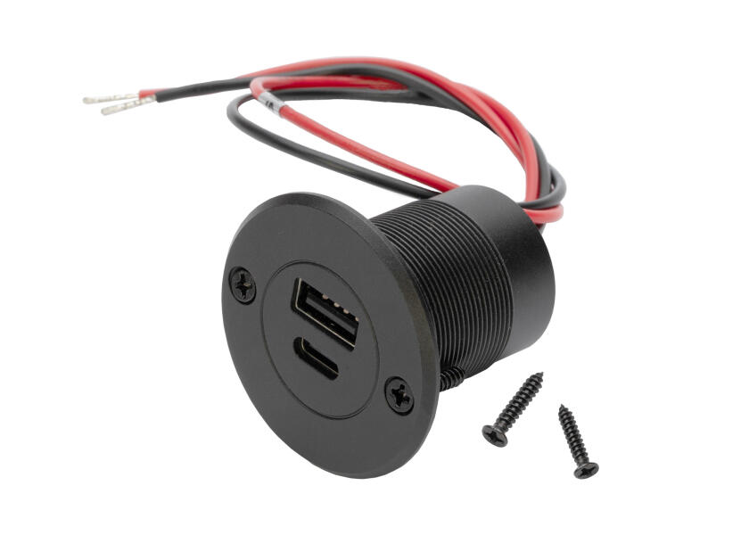 Купить SEATEC Двойная розетка USB питания USB-C/A с монтажной пластиной / IP65 / из алюминия 7ft.ru в интернет магазине Семь Футов