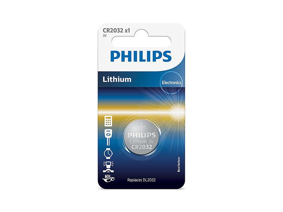 Philips Литиевые батареи Cr2032 3V Pack 1 Черный