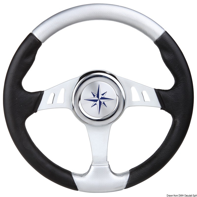 Steering wheel black/silver 350 mm, 45.158.41