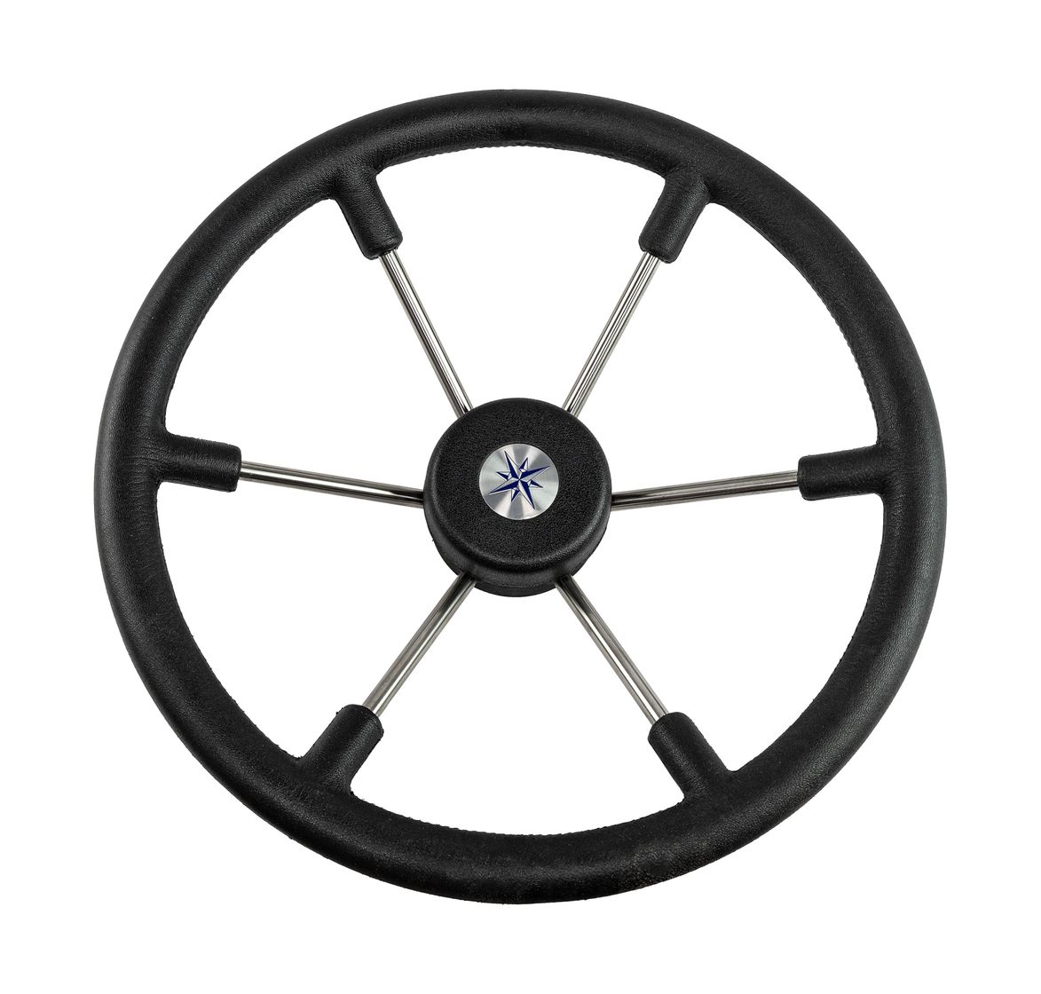 Рулевое колесо LEADER TANEGUM черный обод серебряные спицы д. 400 мм Volanti Luisi VN7400-01